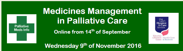 Medicines Management in Palliative Care course